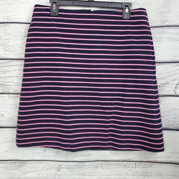 Talbots Size 6 Navy/Pink Stripe Pencil Skirt - Picture 1 of 6